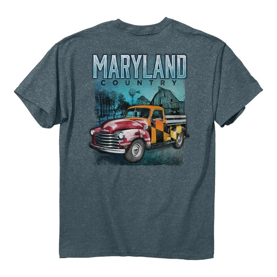 Новая Флаг Мэриленда my Maryland Винтажный Грузовик, Страна Грузовиков Футболка