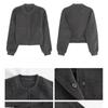 Women's Loose-Fit American Retro Short Baseball Jacket Casual Gray Outerwear for Autumn