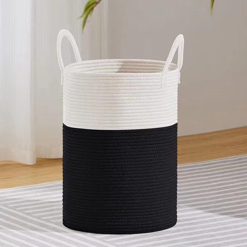 Handmade Cotton Rope Storage Basket, Nordic Style, Multi-Size & Color Options for Home & Living Room.
