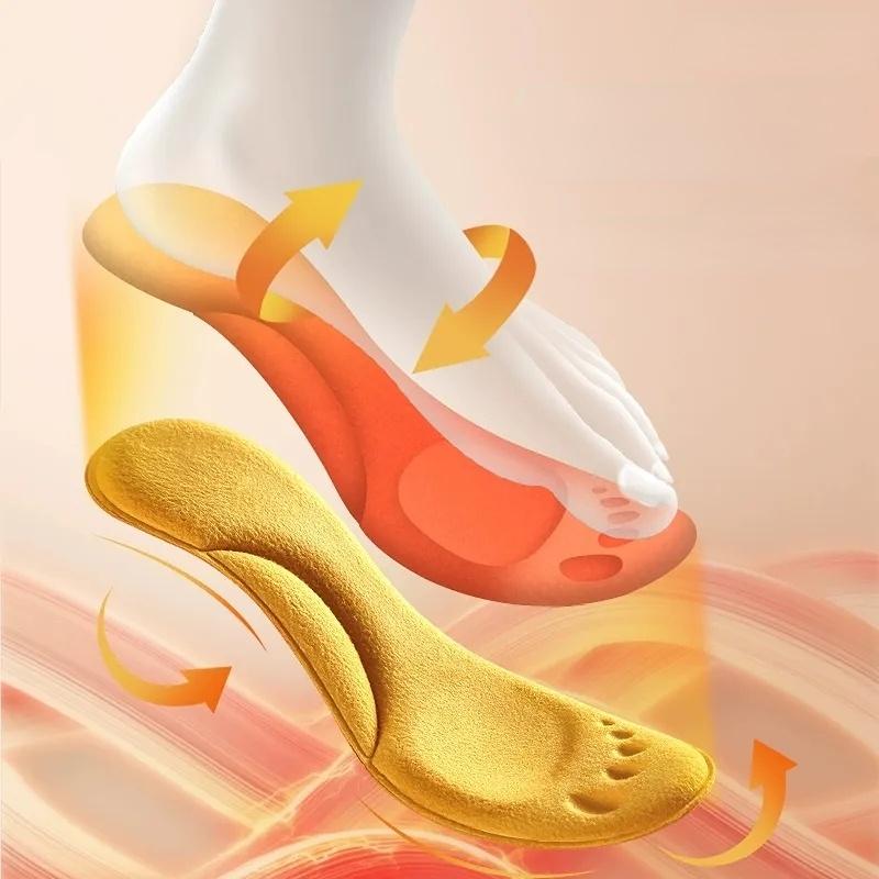 2/4 шт. самонагревающиеся стельки термостатические тепловые стельки массажные с эффектом памяти поддержка свода стопы обувная подушка греющие стельки зима мужчины женщины