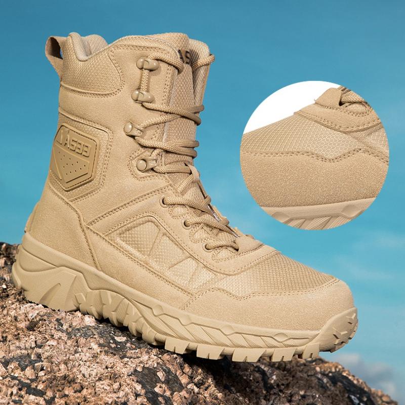 Мужские скальные туфли Тактические ботинки Водонепроницаемые Военные Высокого качества Мотоциклетные Охотничьи Походные Дышащие ботинки
