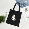 Cartoon Canvas Bag Women's Shoulder New Student Literary Printed Cloth Bag Handbag Simple Large-capacity Shopping Bag
