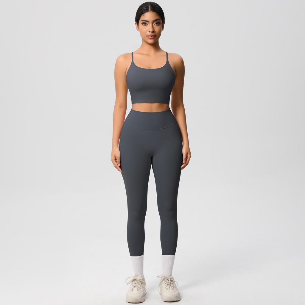 New Cloud Inspired Camisole Vest, Sports Bra, Yoga Suit Set, Quick Drying, Tight Fitting, Running, Leisure And Fitness Two-Piece Set For Women