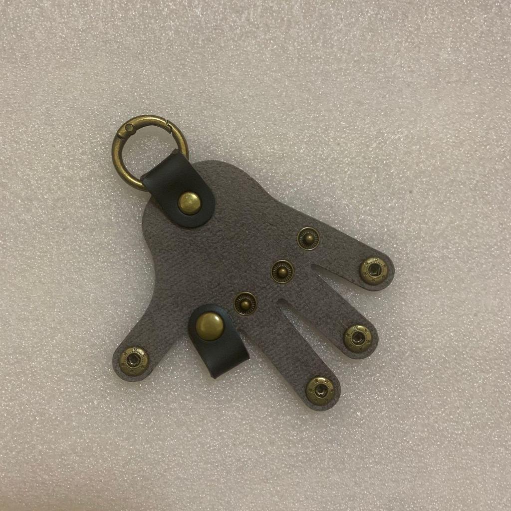 Palm-Shaped Keychain Pendant In Leather