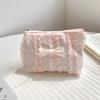 Мини и милая косметичка, кружевной бант, портативный кошелек для монет, женская сумка для хранения косметики