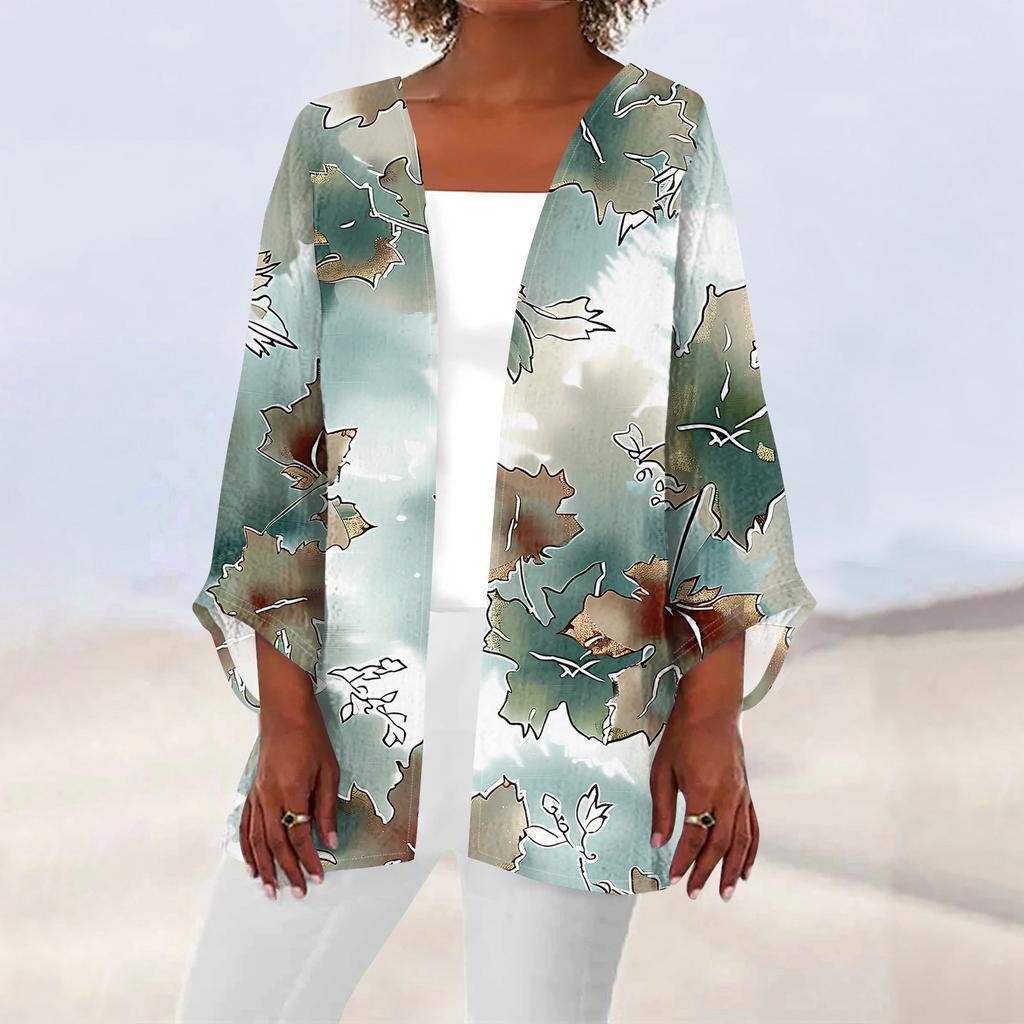 Женская повседневная модная легкая куртка средней длины с принтом, кардиган