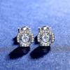 Real Moissanite Diamond Stud Earrings 925 Sterling Silver Women Noble Elegant Fashion Jewelry Party Gift