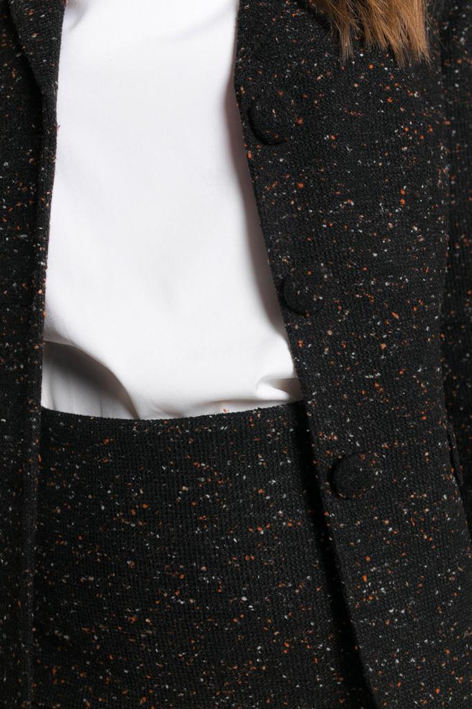 Классический приталенный пиджак на три пуговицы меланжевая теплая ткань с подкладкой