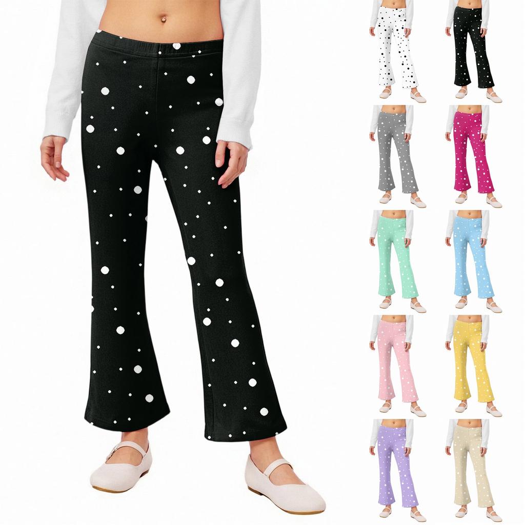Girls' Flared Leggings - Printed Bell Bottom Pants