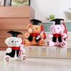 12cm Cartoon Doctor Bear Plush Toy Cute Graduation Gift Creative Keychain Pendants  Graduation