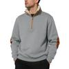New Vintage Stand Collar Half Placket Men's Long Sleeve Sweatshirt, Casual Sports Pullover for Men