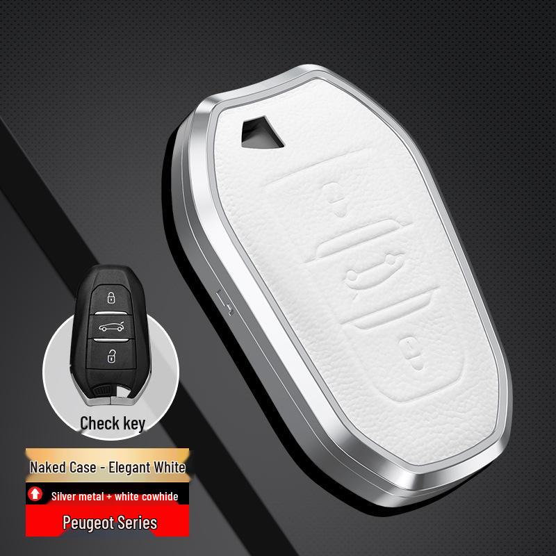 Key Cover & Keychain for Dongfeng Peugeot Models: 308, 207, 301, 408, 508, 2008, 3008