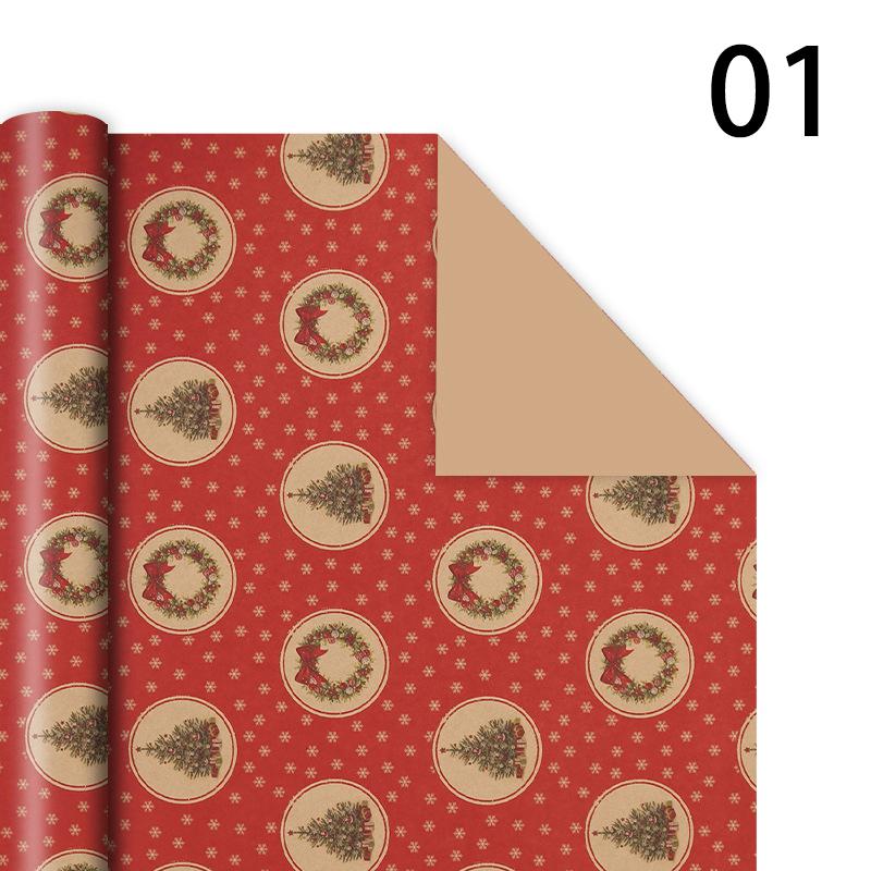 76x50cm Christmas Gift Wrapping Paper Birthday Party Wedding DIY Craft Paper Xmas Tree Snowflake Print Gift Box Packaging Papers