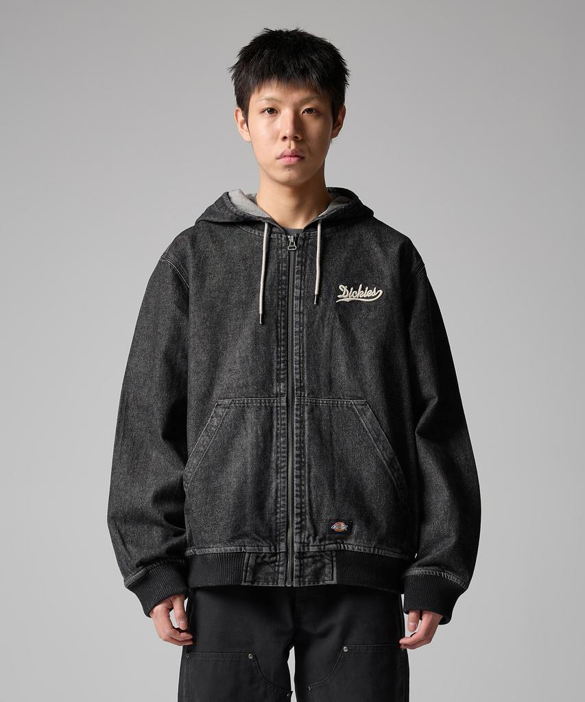 Dickies Джинсовая толстовка на молнии с логотипом-волной, черный деним