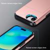 For iPhone 16e Case TPU+PC Dual Layer Armor Phone Cover with Sliding Card Slot