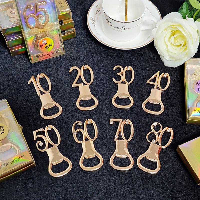 30/40/50/60/70/80 Number Shape Bottle Opener For Birthday Party Wedding Anniversary Souvenir Gift Kitchen Gadget1