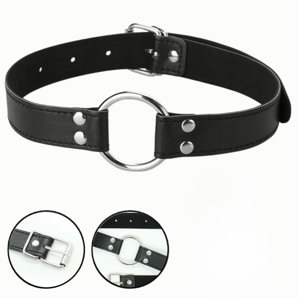 Open steel gag mouth gaper oral leather gadget gift fun DELICIOUSLY