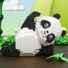 Cartoon Panda Flower Puzzle Tumbler: Cute Tiny Particle Desktop Ornament