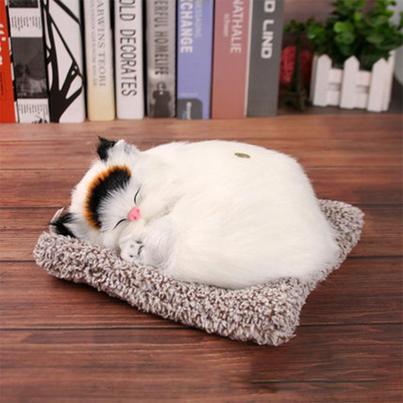 Sleeping Animals Bamboo Charcoal Lifelike Cat Dolls Plush Toys Simulation Creative Home Office Car Decoration Kitten Ornaments