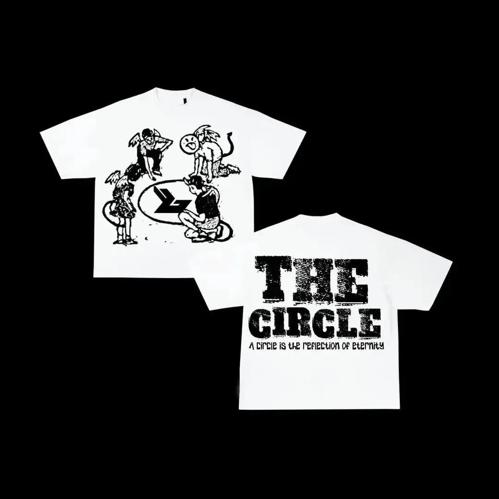 America War Girl Graphic Print T-shirt Y2k Retro Loose Short Sleeve Round Neck Cotton Top Gothic Streetwear Men's Women Clothing