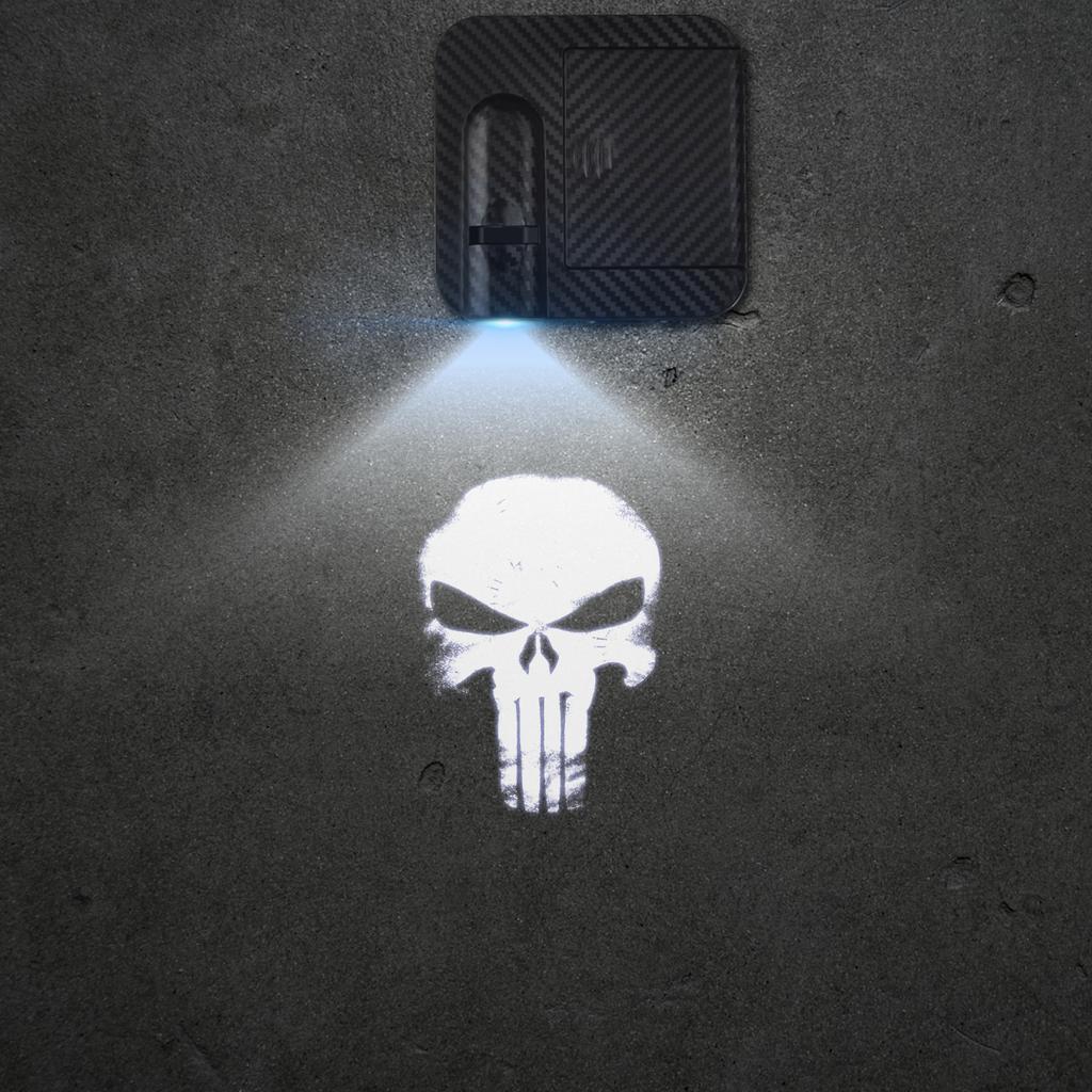 1/2PCS Skull Head Car Door Welcome Lights Laser Projector Logo Wireless Sensing For Jeep Wrangler Opel Hyundai Volvo Ford Dodge ALY1