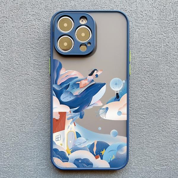 Кит Противоударный Забавный Чехол для Телефона для iPhone 13 12 11 Pro Max Mini 16 15 14 Pro Max Plus X XR XS 7 8 Plus SE2 Задняя Крышка Fundas