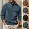 Мужская рубашка весна-осень на молнии с воротником-стойкой, однотонный пуловер с длинными рукавами, средней длины, деловой стиль, топ, повседневная одежда