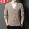 Men's 100% Wool V-Neck Cardigan