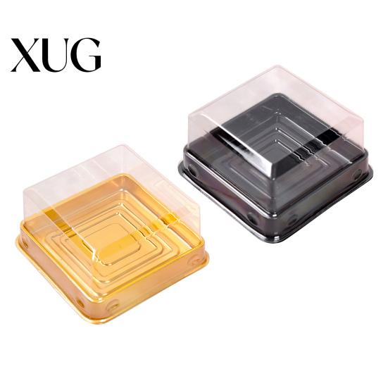 Cake Container 50 Set Box Beautiful Appearance Disposable Plastic Mini Pod Dessert Clear Square Moon for Pastries