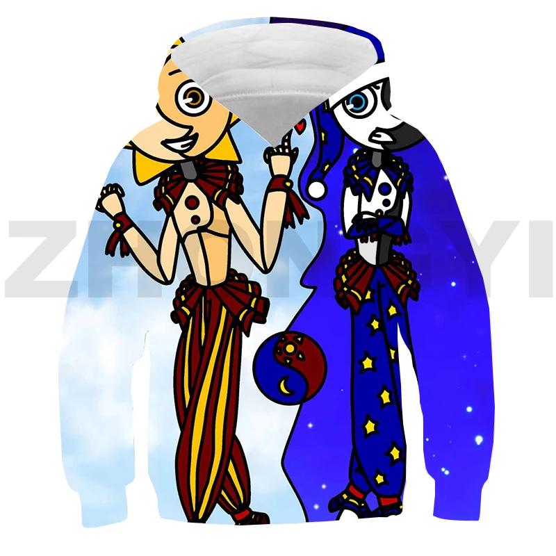 3D-печатная игра Fnaf Sundrop Moondrop аниме-толстовка с капюшоном для детей, уличная одежда для малышей, с длинным рукавом, свободные свитера для мальчиков, одежда