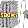 Прочные трубки для забора, колышки для дерна, U-образные садовые скобы, оцинкованные ландшафтные шипы для фиксации газонов, барьерные колышки для земли