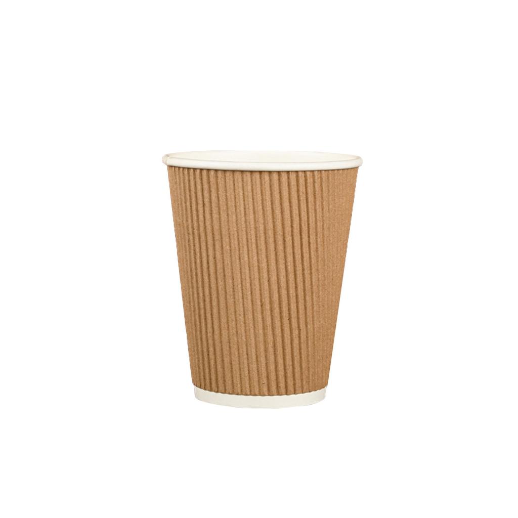 Disposable Paper Cups With Lids 7 Oz, Insulated Takeaway Cups, Corrugated Double Wall