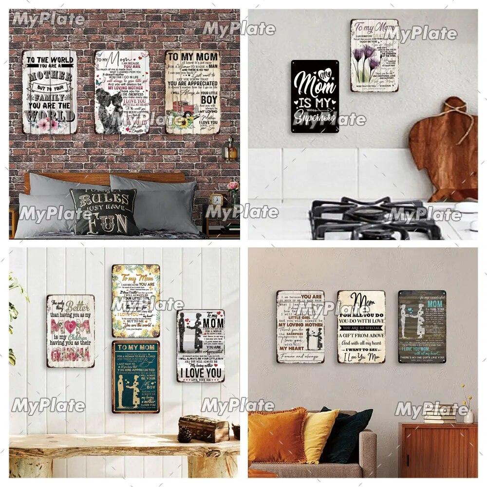 Vintage To My Mom Metal Sign Love Tin Sign Decoration Plaque Home Wall Decor Bar Sign Home Decor Poster Drop Shipping