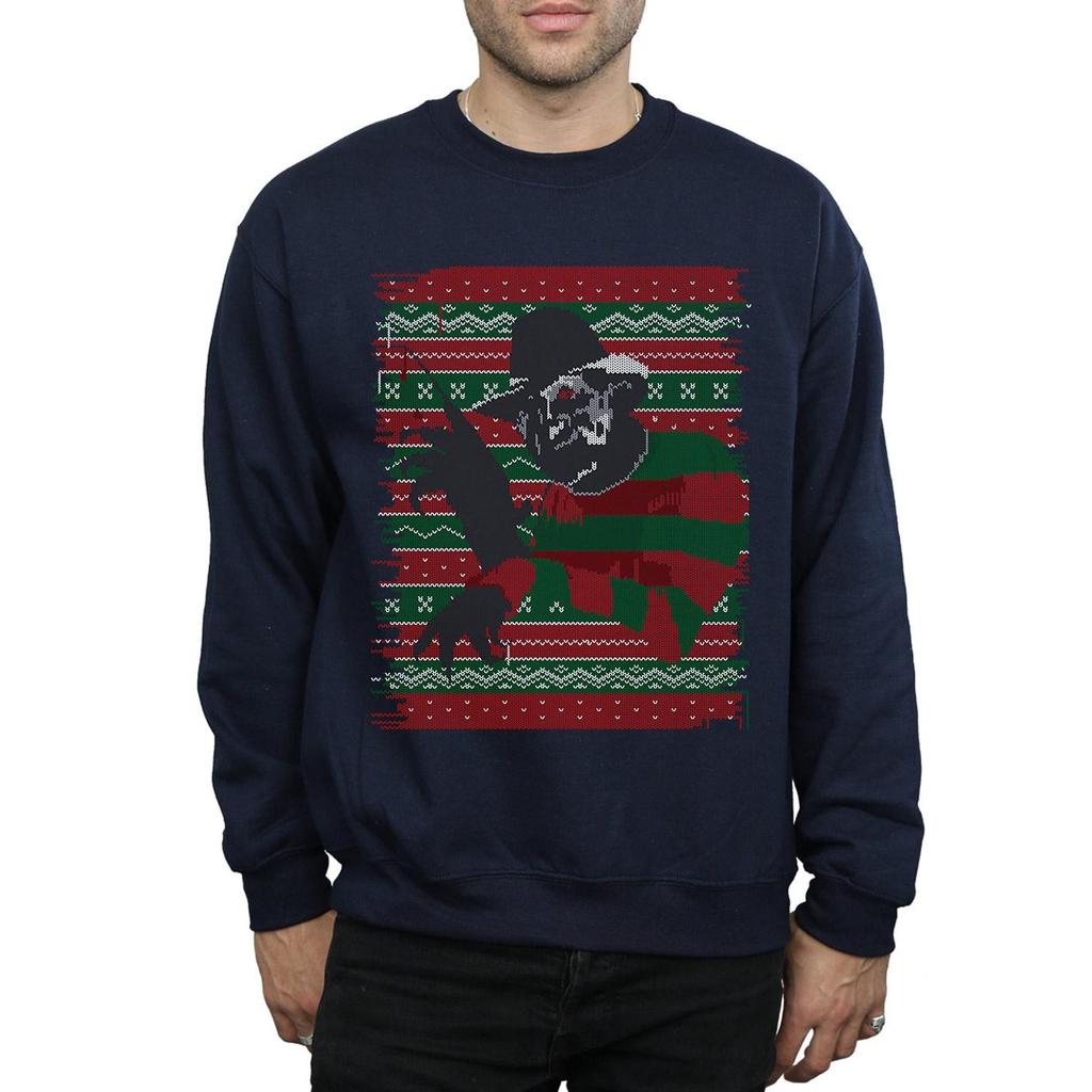 A Nightmare On Elm Street Mens Christmas Fair Isle Sweatshirt