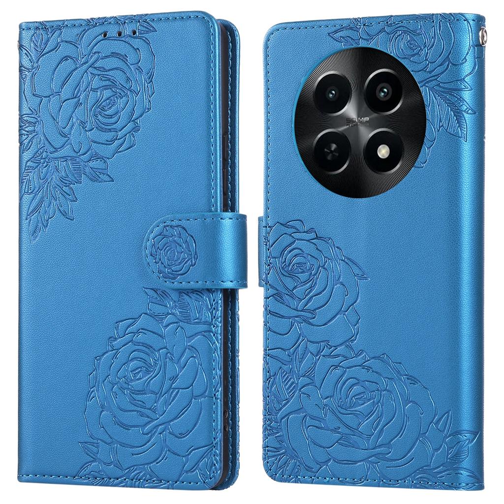 For Realme C65 5G/C63 5G Case Rose Flower PU Leather Wallet Phone Cover with 3 Card Slots