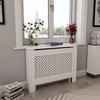 White Radiator Cover - VIDAXL - 112x19x81.5 Cm - MDF - Decorative Function and Storage Space