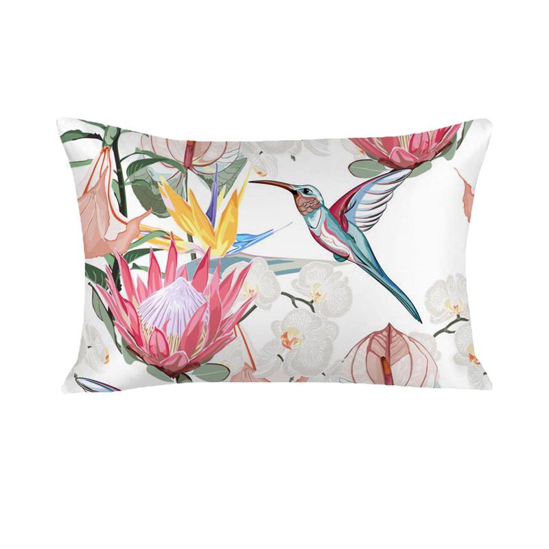 1 шт. Длинная наволочка для постельного белья, атласная наволочка для тела, наволочка с цветочным принтом, размер King Queen