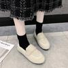Осенне-зимние новые женские туфли Bean Shoes из плюша и хлопка с толстой подошвой