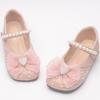 2024 Детская обувь принцессы с жемчужным бантом, повседневная обувь для вечеринки и свадьбы, детская неглубокая кожаная обувь, модная танцевальная обувь для девочек