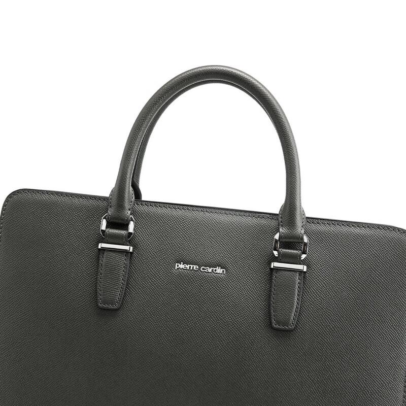 Pierre Cardin Мужская кожаная деловая сумка-портфель для ноутбука