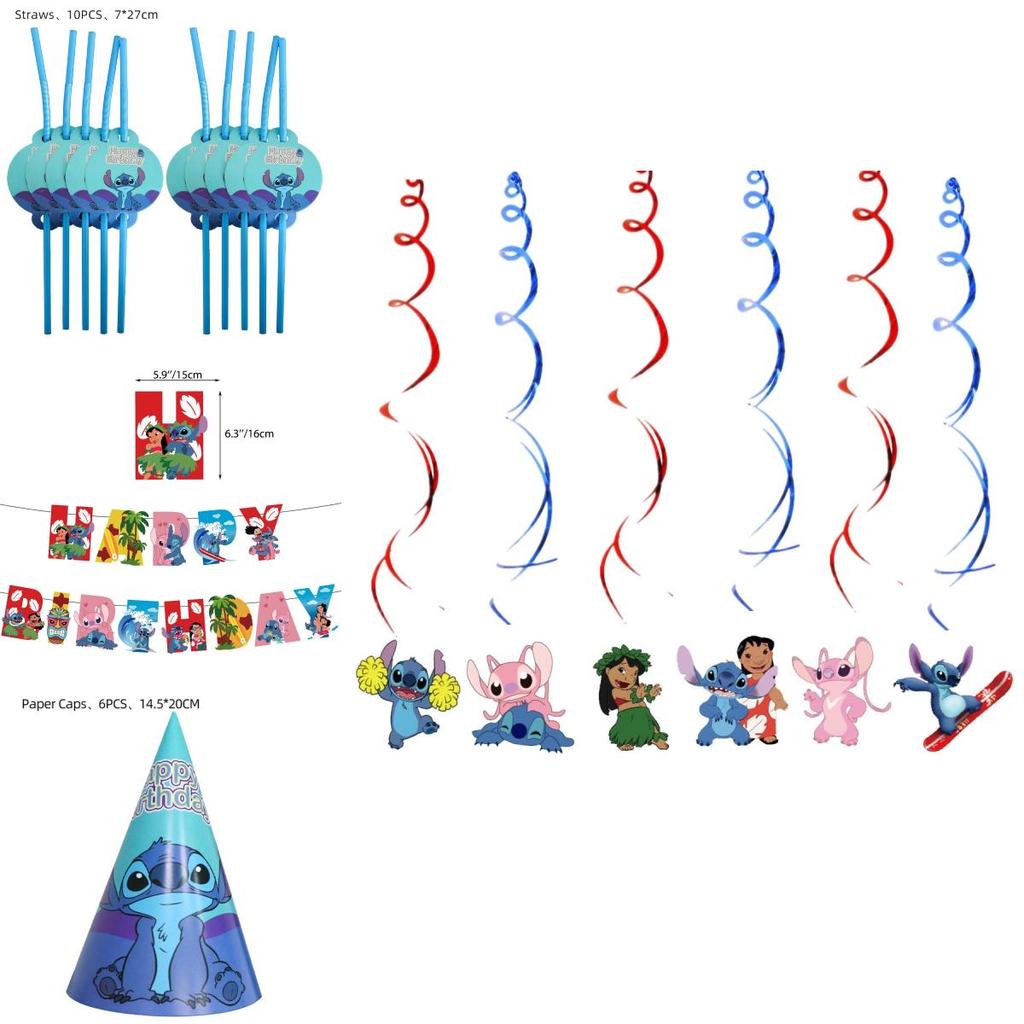 All-in-one Stitch Party Pack Tableware Decorations And Balloons