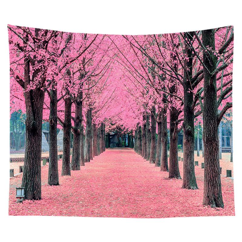 Красивый красный принт большого дерева, настенный гобелен с вишневым цветом, настенный гобелен в стиле бохо, настенный гобелен с мандалой, декоративный гобелен