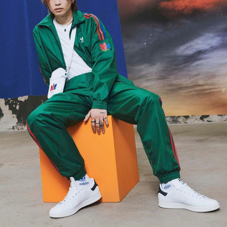 Adidas Мужские джоггеры с логотипом Originals Trefoil с манжетами, зеленые GE0843