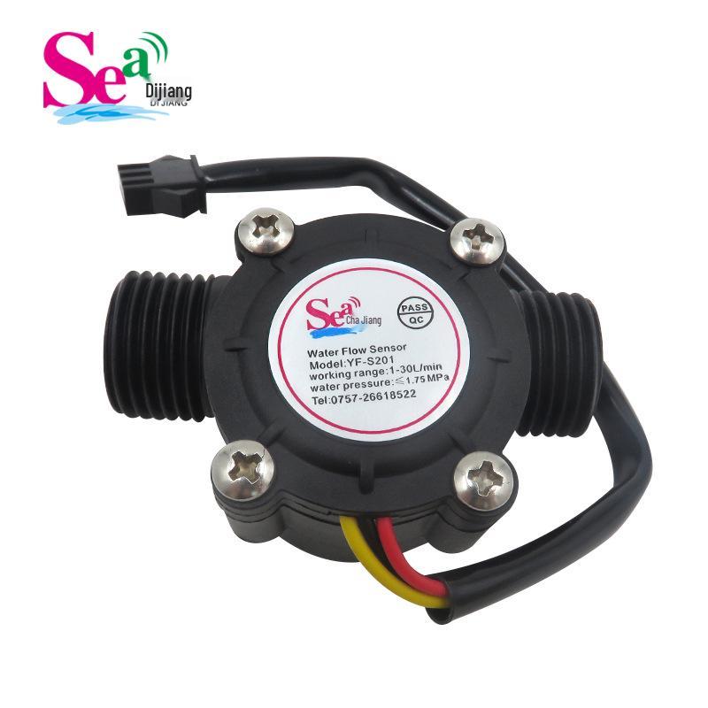 Hall Water Flow Sensor S201: 4-Point Pulse Signal Water Heater Electromagnetic Flowmeter