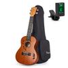 Kmise 23-inch Concert Ukulele with Tuner and Case Laser-etched Top Design