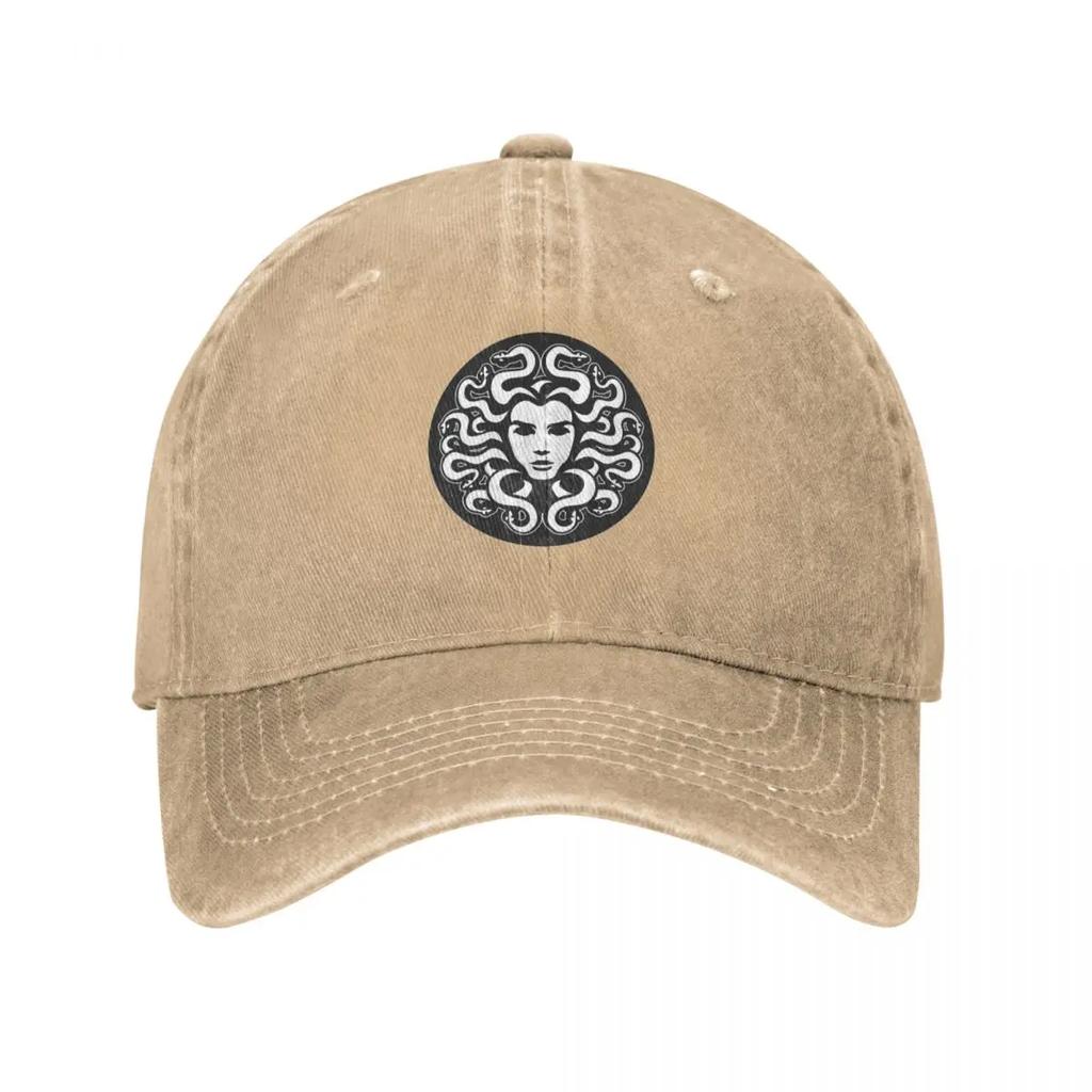 medusa gorgongorgonmedusamythology logo Baseball Cap Sunscreen Snap Back Hat Hat Unisex Luxury Mountaineering Boy Womens