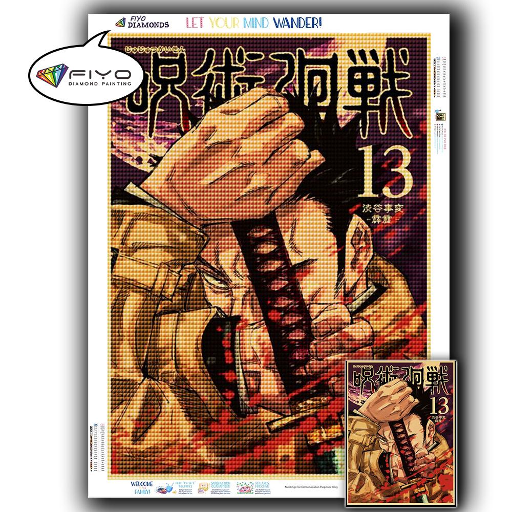 5D DIY Алмазная вышивка Аниме Дзюдзюцу Кайсен Картина Стразы Алмазная живопись Бумага Винтаж Плакат Алмазная мозаика Рукоделие Домашний декор