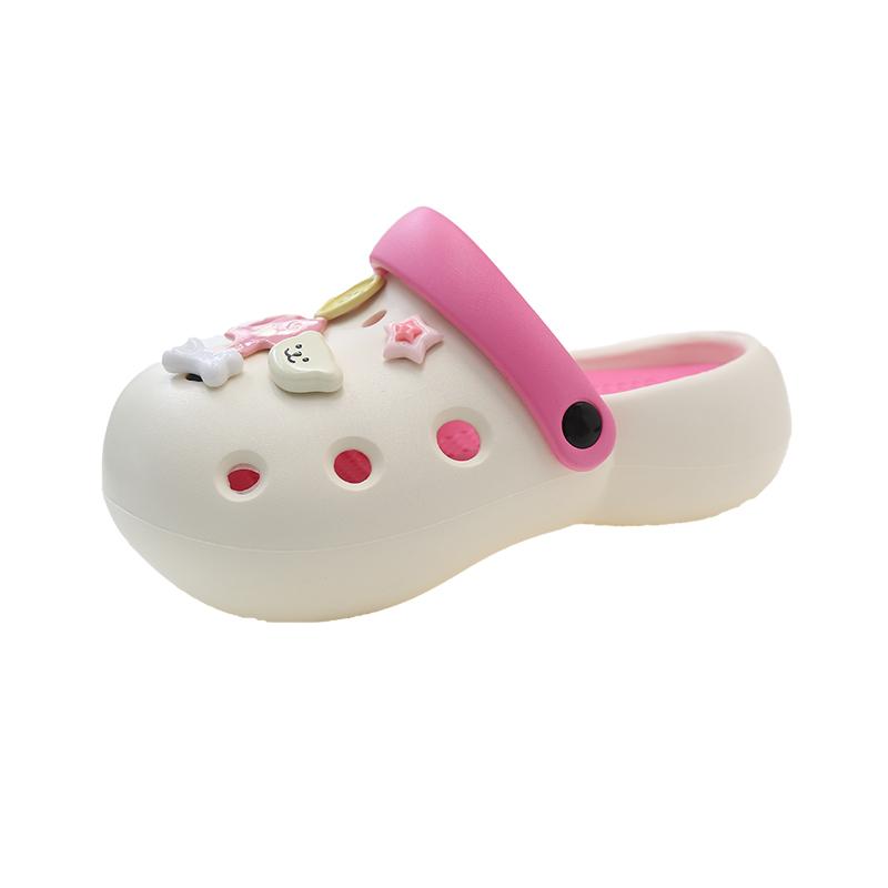 Модные новые сандалии тапочки милые мультяшные сабо женские мюли летние пляжные сандалии пещера отверстие женская садовая обувь для студентов девочек