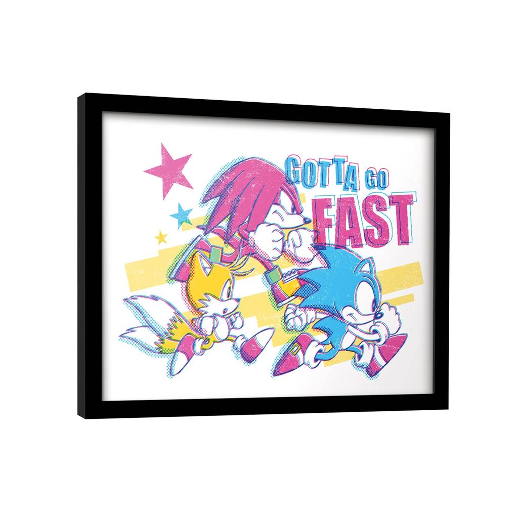Sonic The Hedgehog Плакат в рамке «Надо ехать быстрее»