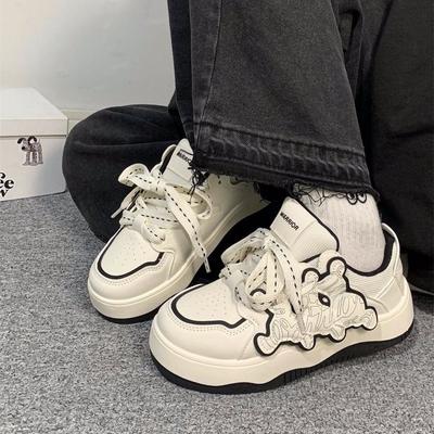 Взрывной бант Hello Kitty маленькие белые туфли женские весна 2024 новые универсальные студенческие повседневные спортивные туфли на толстой подошве